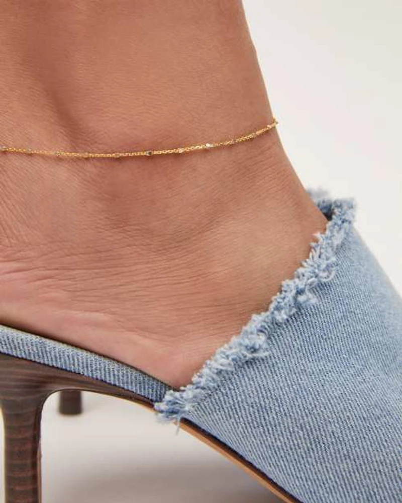 Single Satellite Chain Anklet
