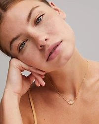 Abbie Gold Pendant Necklace Rose Quartz