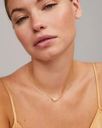 Abbie Gold Pendant Necklace Rose Quartz