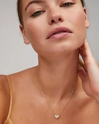 Ari Pave Crystal Heart Necklace