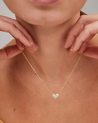 Ari Pave Crystal Heart Necklace