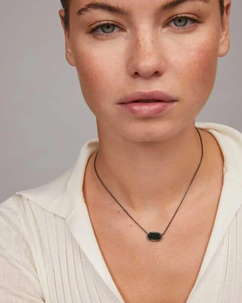 Elisa Pendant Necklace in Gunmetal