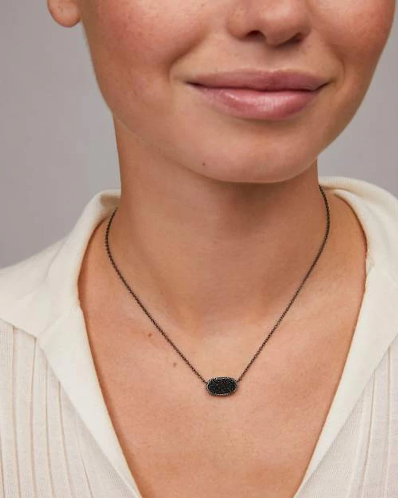 Elisa Pendant Necklace in Gunmetal