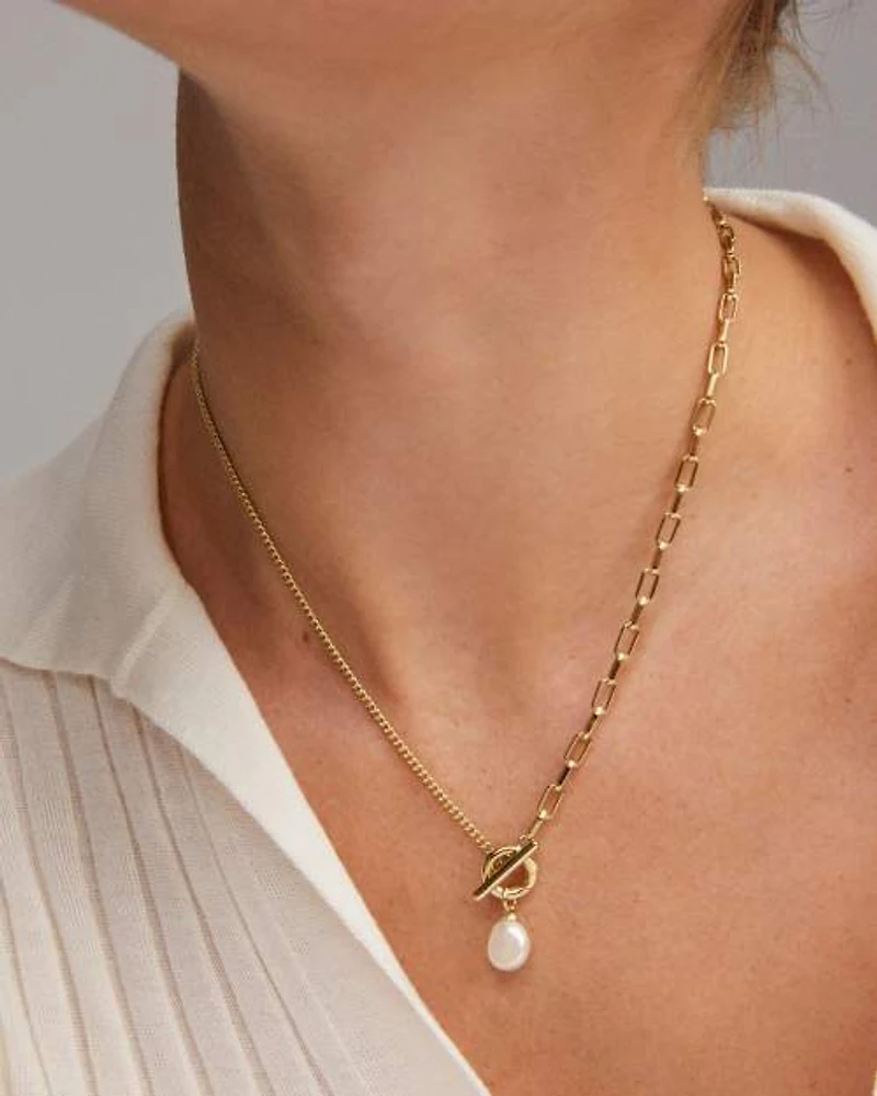 Leighton Convertible Pearl Chain Necklace
