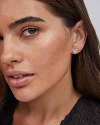 Ari Heart Gold Stud Earrings Iridescent Drusy