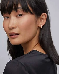 Cailin Gold Huggie Earrings Ivory Mother-of-Pearl