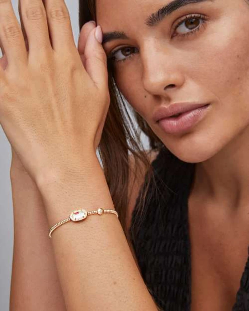 Grayson Gold Stretch Bracelet Light Blue Magnesite