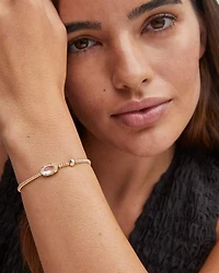 Grayson Gold Stretch Bracelet Light Blue Magnesite