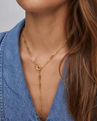 30 Inch Large Paperclip Chain Necklace in 18k Gold Vermeil