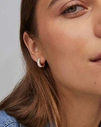 Mikki Pave Huggie Earrings