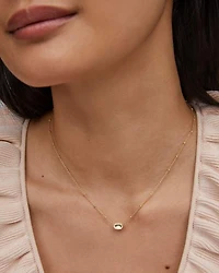 Mini Elisa Gold Satellite Short Pendant Necklace Turquoise Magnesite