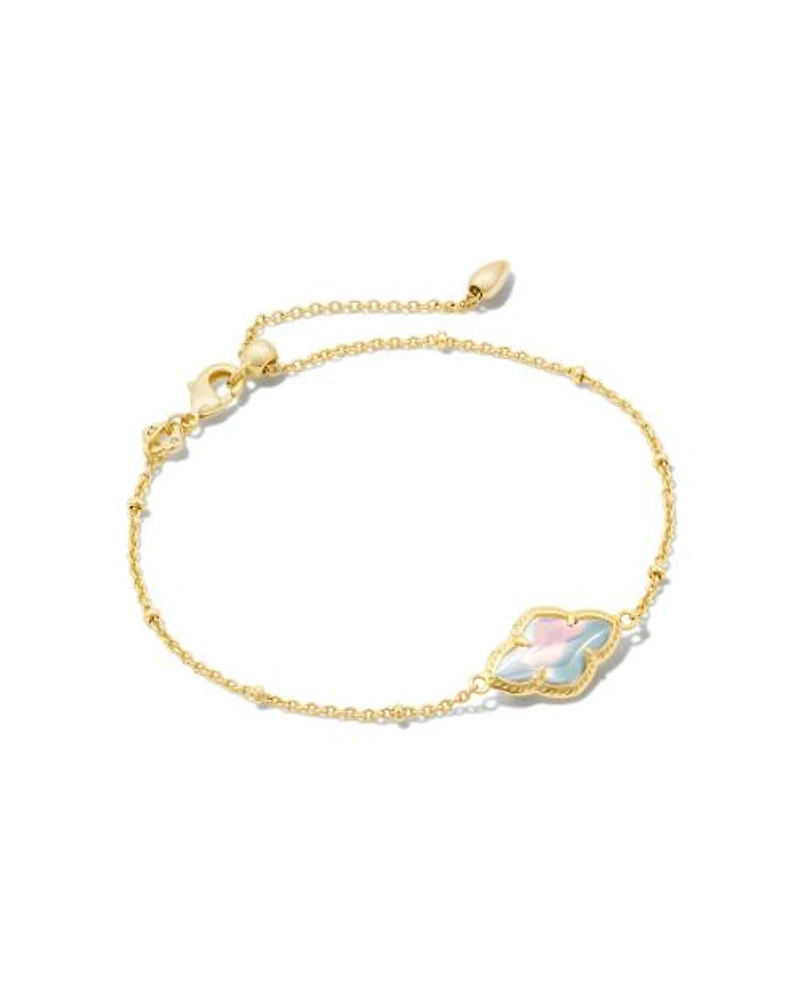 Abbie Gold Satellite Chain Bracelet Rose Quartz