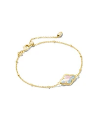 Abbie Gold Satellite Chain Bracelet Rose Quartz
