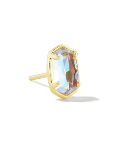 Emilie Gold Single Stud Earring Dichroic Glass