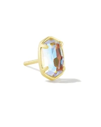 Emilie Gold Single Stud Earring Dichroic Glass