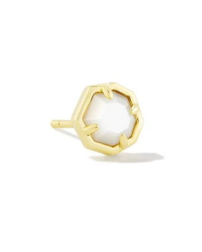 Nola Gold Single Stud Earring in Ivory Mother-of-Pearl