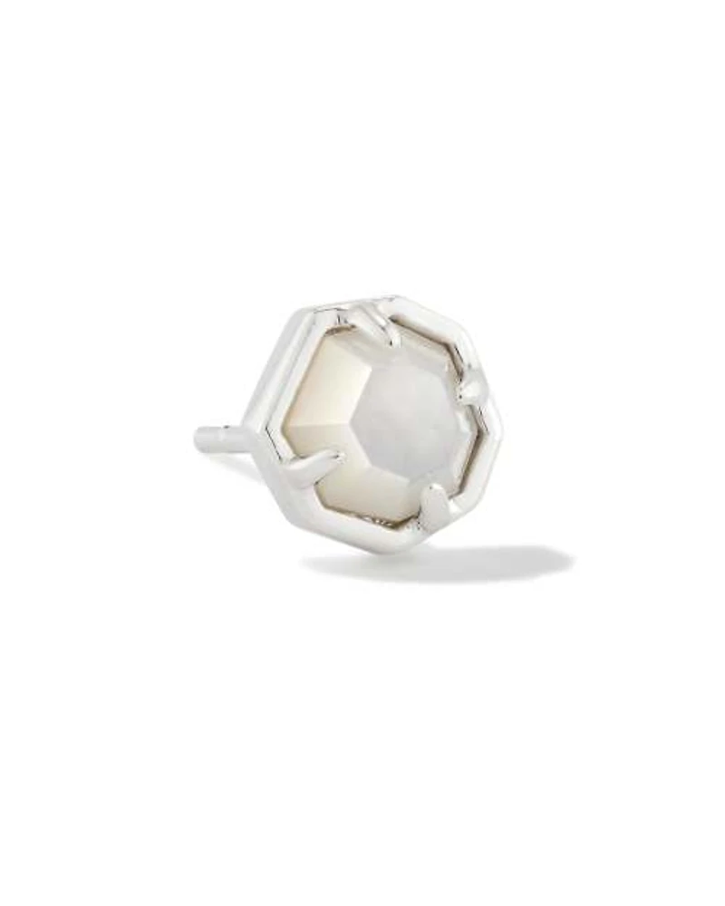 Nola Silver Single Stud Earring in Ivory Mother-of-Pearl