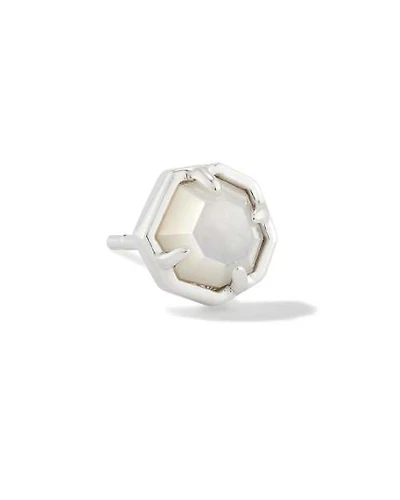 Nola Silver Single Stud Earring in Ivory Mother-of-Pearl