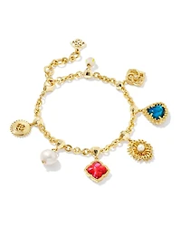 Brielle Gold Charm Bracelet in Multi Mix