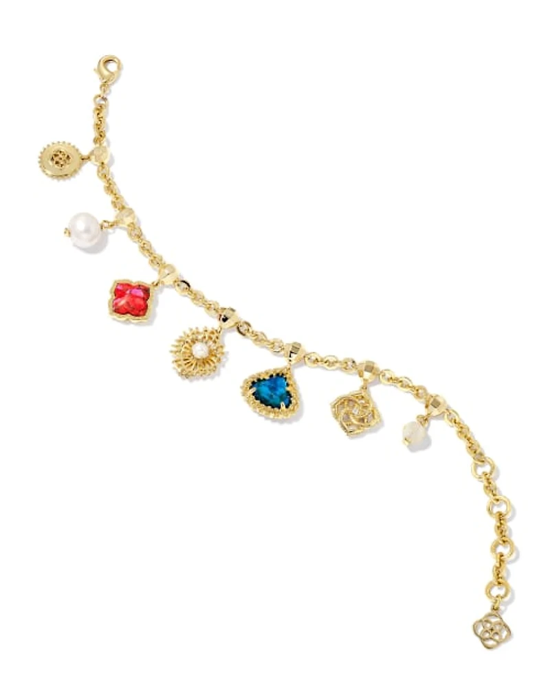 Brielle Gold Charm Bracelet in Multi Mix