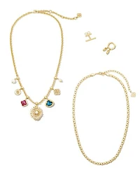 Brielle Convertible Gold Charm Necklace in Multi Mix