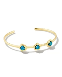 Susie Gold Cuff Bracelet Bright White Lab Grown Opal