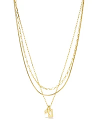 Kinsley Silver Multi Strand Necklace in Ivory Mother-of-Pearl