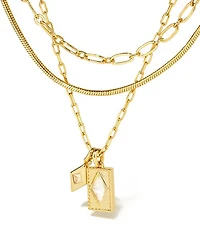 Kinsley Silver Multi Strand Necklace in Ivory Mother-of-Pearl