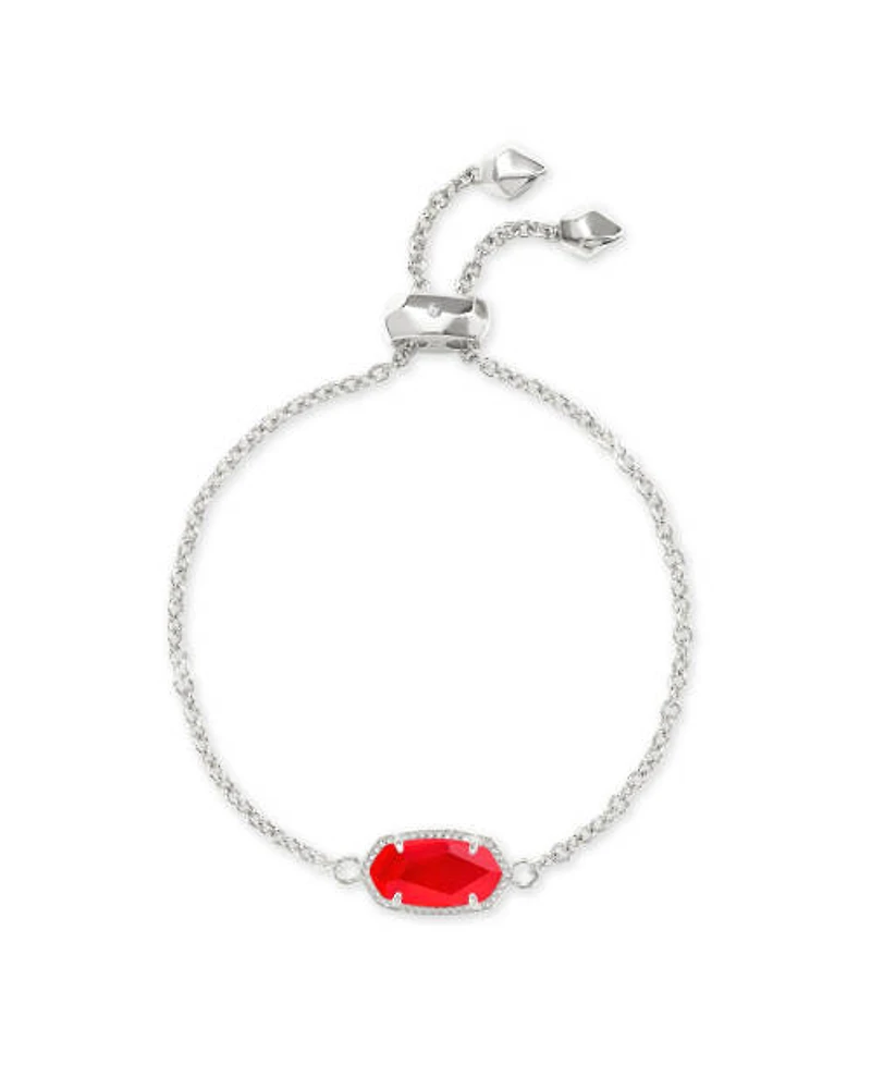 Elaina Silver Adjustable Chain Bracelet Red Illusion