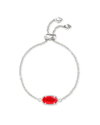 Elaina Silver Adjustable Chain Bracelet Red Illusion