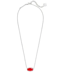 Elisa Silver Pendant Necklace Red Illusion