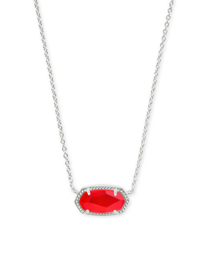Elisa Silver Pendant Necklace Red Illusion