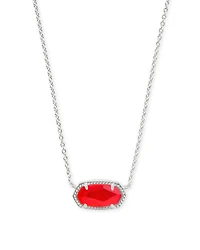 Elisa Silver Pendant Necklace Red Illusion