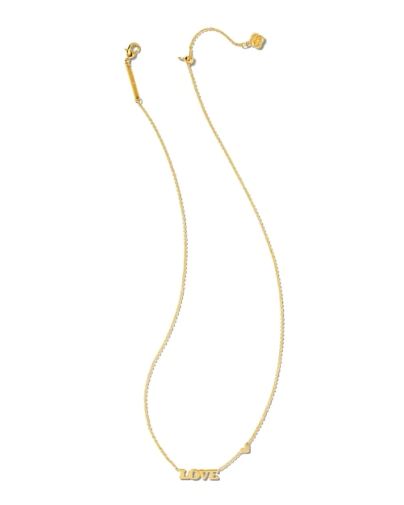 Love Pendant Necklace Gold