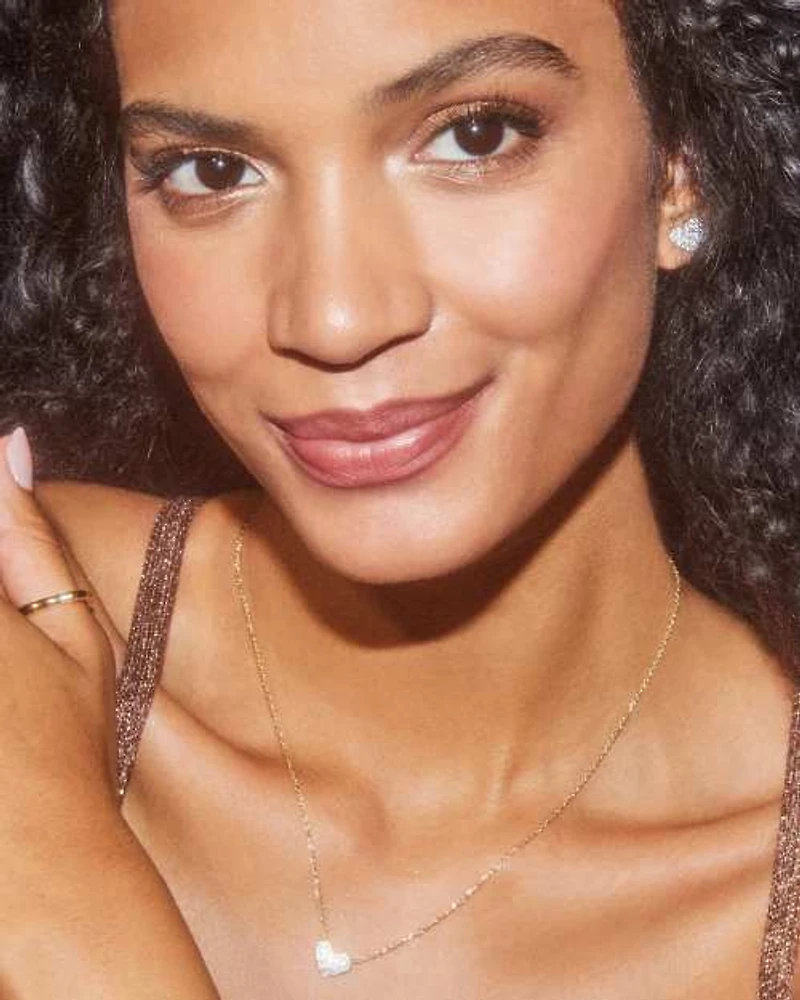 Ari Pave Crystal Heart Earrings