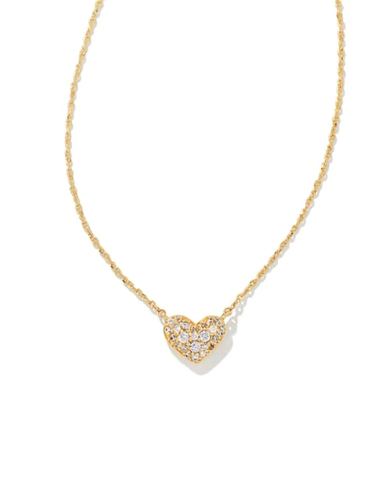 Ari Pave Crystal Heart Necklace