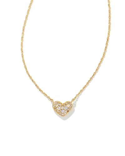 Ari Pave Crystal Heart Necklace