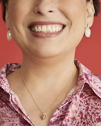 Heart 18k Yellow Gold Vermeil Charm White Sapphire