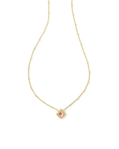 Kacey Gold Short Pendant Necklace Emerald Cat's Eye