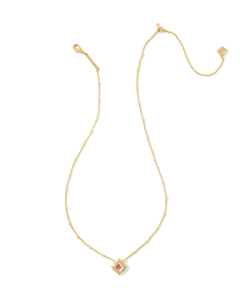 Kacey Gold Short Pendant Necklace Emerald Cat's Eye