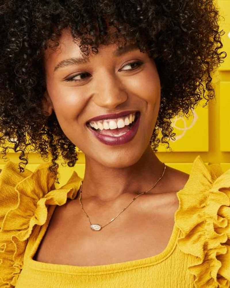 Framed Silver Elisa Pendant Necklace in White Iridescent Glitter Glass