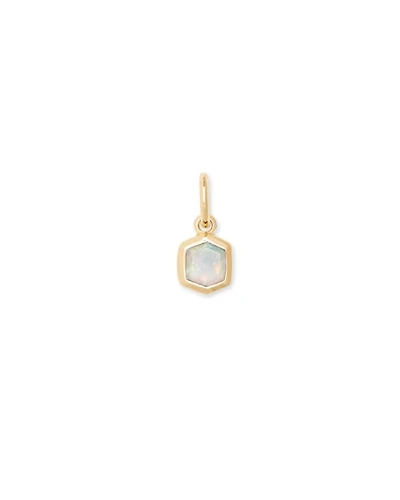 Davie 18k Gold Vermeil Charm White Opal