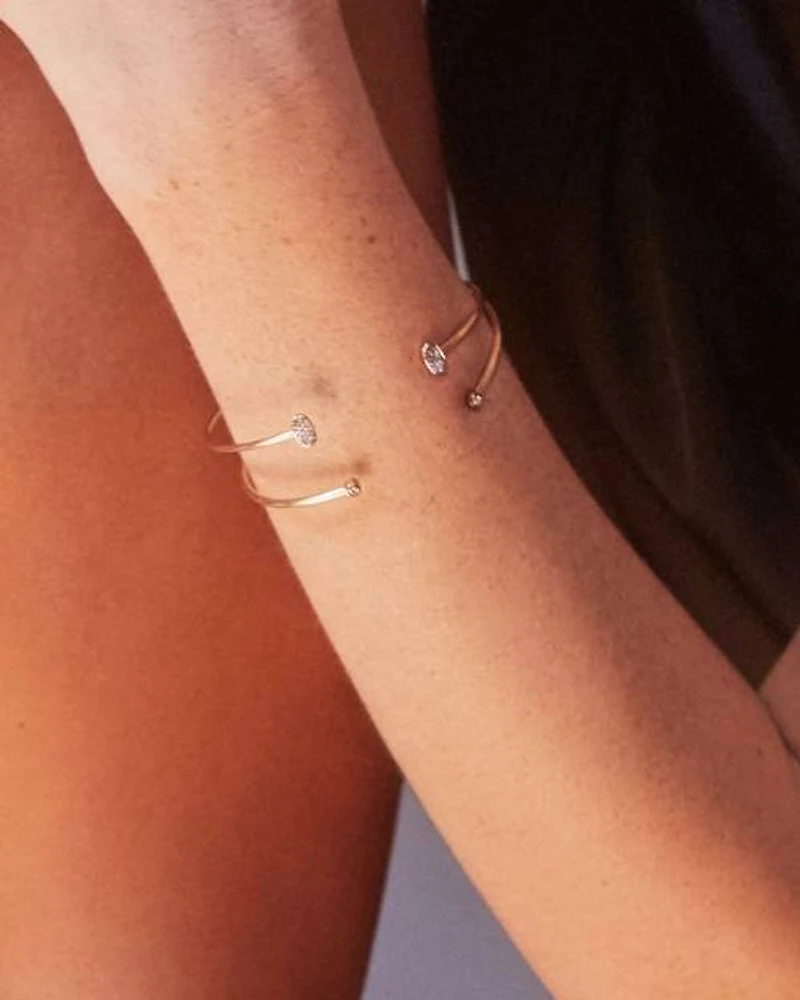 Marisa 14k Gold Cuff Bracelet White Diamond