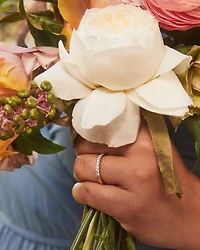 Raleigh 14k White Gold Band Ring Diamond