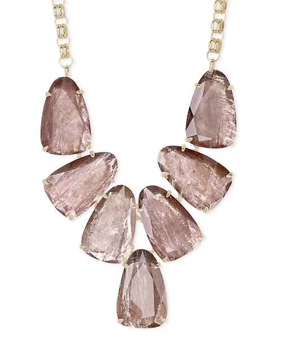 Harlow Gold Statement Necklace in Matte Galaxy Glass