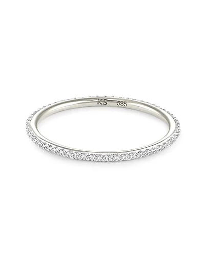 Angelina 14k Gold Band Ring White Diamond