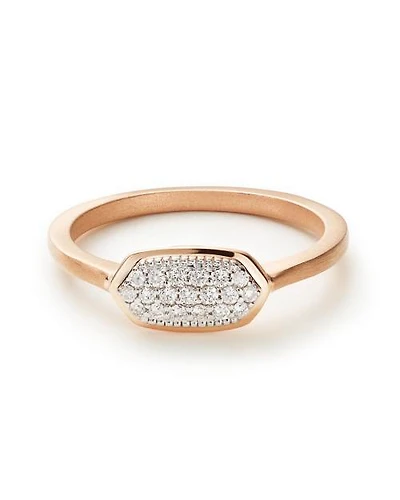 Isa Ring Pave Diamond and 14k Rose Gold