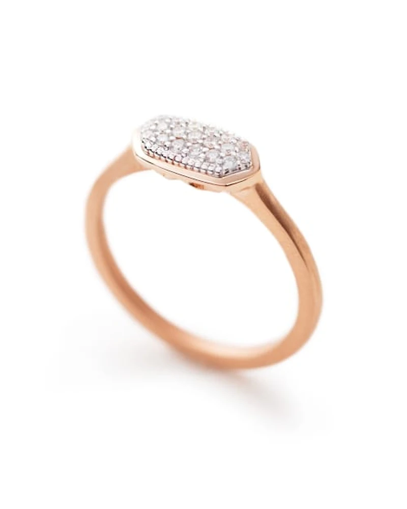 Isa Ring Pave Diamond and 14k Rose Gold