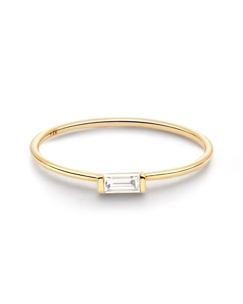 Isabella 14k Yellow Gold Band Ring White Diamond