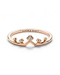 Michelle 14k Rose Gold Band Ring White Diamond